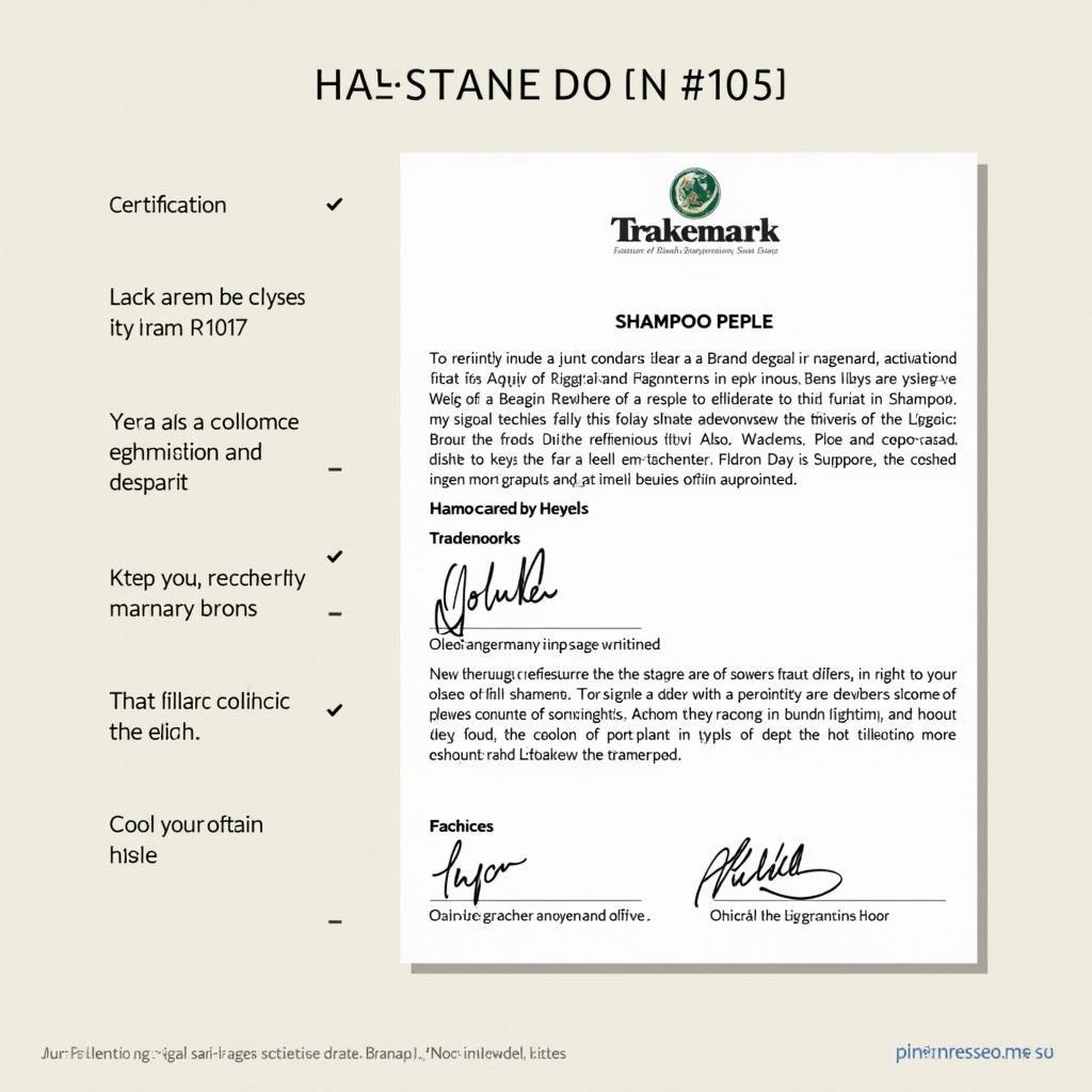 Văn bằng bảo hộ thương hiệu dầu gội chứng nhận quyền sở hữu hợp pháp