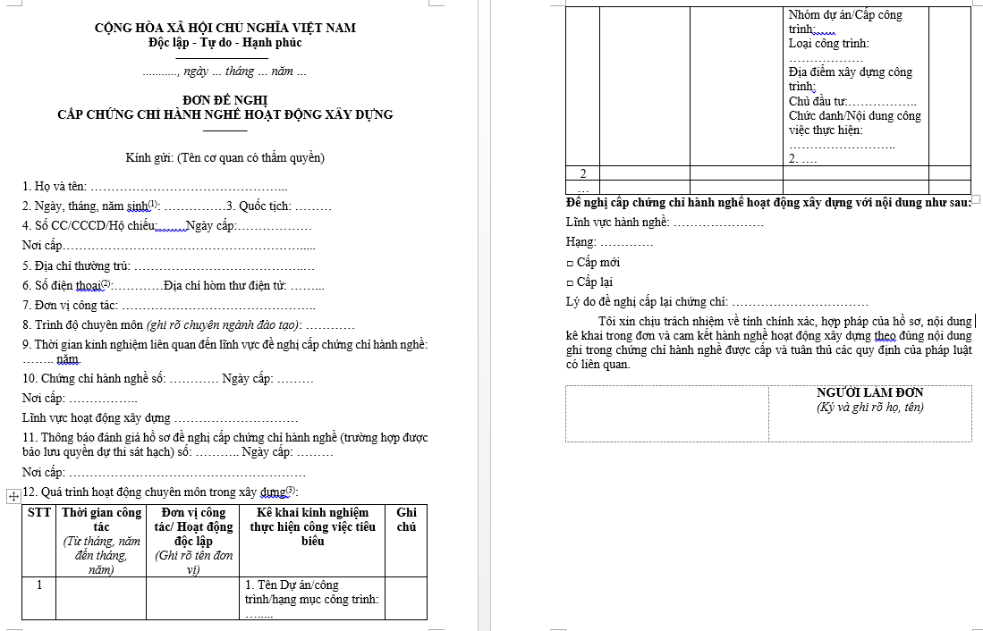 Chứng chỉ hành nghề xây dựng hạng 3