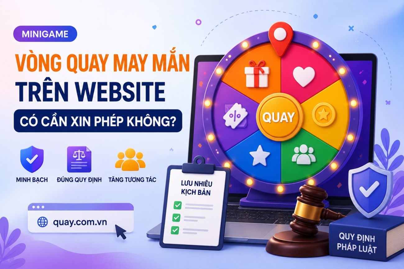 Chạy minigame vòng quay may mắn trên website có cần xin phép không?